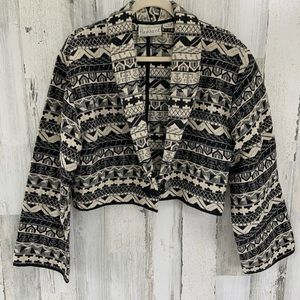 FLASHBACK Cropped Geometric Design Jacket L